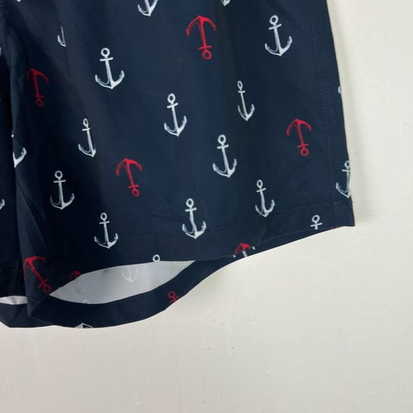 NWT Rainforest Ship Ahoy Swim Trunks Boardshorts Navy USA Size Medium M $69 NEW - Picture 5 of 16